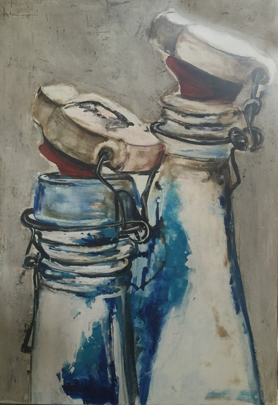 blue bottles